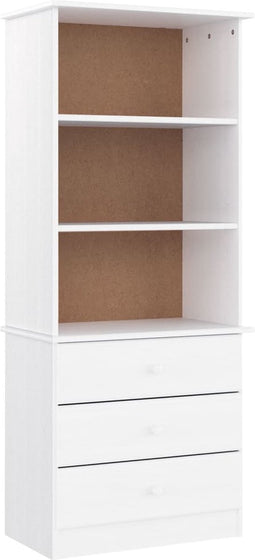 vidaXL - Boekenkast - met - lades - ALTA - 60x35x142 - cm - massief - grenenhout - wit