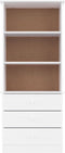 vidaXL - Boekenkast - met - lades - ALTA - 60x35x142 - cm - massief - grenenhout - wit
