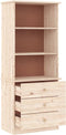 vidaXL - Boekenkast - met - lades - ALTA - 60x35x142 - cm - massief - grenenhout