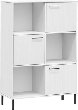 vidaXL - Boekenkast - met - metalen - poten - OSLO - 90x35x128,5 - cm - hout - wit