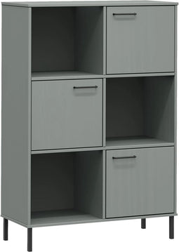 vidaXL - Boekenkast - met - metalen - poten - OSLO - 90x35x128,5 - cm - hout - grijs