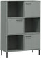 vidaXL - Boekenkast - met - metalen - poten - OSLO - 90x35x128,5 - cm - hout - grijs