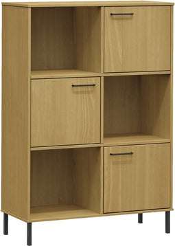 vidaXL - Boekenkast - met - metalen - poten - OSLO - 90x35x128,5 - cm - hout - bruin