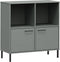 vidaXL - Boekenkast - met - metalen - poten - OSLO - 90x35x90,5 - cm - hout - grijs