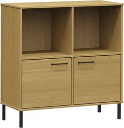 vidaXL - Boekenkast - met - metalen - poten - OSLO - 90x35x90,5 - cm - hout - bruin