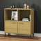 vidaXL - Boekenkast - met - metalen - poten - OSLO - 90x35x90,5 - cm - hout - bruin