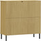 vidaXL - Boekenkast - met - metalen - poten - OSLO - 90x35x90,5 - cm - hout - bruin