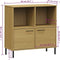 vidaXL - Boekenkast - met - metalen - poten - OSLO - 90x35x90,5 - cm - hout - bruin