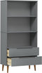 vidaXL - Boekenkast - MOLDE - 85x35x170,5 - cm - massief - grenenhout - grijs