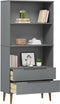 vidaXL - Boekenkast - MOLDE - 85x35x170,5 - cm - massief - grenenhout - grijs