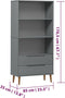 vidaXL - Boekenkast - MOLDE - 85x35x170,5 - cm - massief - grenenhout - grijs