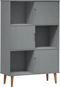 vidaXL - Boekenkast - MOLDE - 90x35x133,5 - cm - massief - grenenhout - grijs