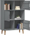 vidaXL - Boekenkast - MOLDE - 90x35x133,5 - cm - massief - grenenhout - grijs