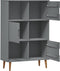 vidaXL - Boekenkast - MOLDE - 90x35x133,5 - cm - massief - grenenhout - grijs