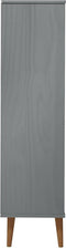 vidaXL - Boekenkast - MOLDE - 90x35x133,5 - cm - massief - grenenhout - grijs