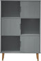 vidaXL - Boekenkast - MOLDE - 90x35x133,5 - cm - massief - grenenhout - grijs