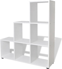 vidaXL - Boekenkast/presentatiemeubel - trapvormig - 107 - cm - wit