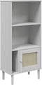 vidaXL - Boekenkast - SENJA - rattan-look - 60x35x130 - cm - grenenhout - wit