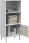 vidaXL - Boekenkast - SENJA - rattan-look - 60x35x130 - cm - grenenhout - wit