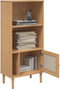 vidaXL - Boekenkast - SENJA - rattan-look - 60x35x130 - cm - grenenhout - bruin