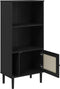 vidaXL - Boekenkast - SENJA - rattan-look - 60x35x130 - cm - grenenhout - zwart