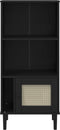 vidaXL - Boekenkast - SENJA - rattan-look - 60x35x130 - cm - grenenhout - zwart