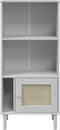 vidaXL - Boekenkast - SENJA - rattan-look - 60x35x130 - cm - grenenhout - wit