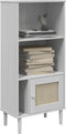 vidaXL - Boekenkast - SENJA - rattan-look - 60x35x130 - cm - grenenhout - wit