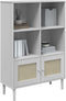 vidaXL - Boekenkast - SENJA - rattan-look - 90x35x130 - cm - grenenhout - wit