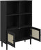 vidaXL - Boekenkast - SENJA - rattan-look - 90x35x130 - cm - grenenhout - zwart