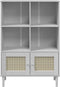 vidaXL - Boekenkast - SENJA - rattan-look - 90x35x130 - cm - grenenhout - wit
