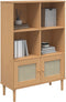 vidaXL - Boekenkast - SENJA - rattan-look - 90x35x130 - cm - grenenhout - bruin