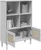 vidaXL - Boekenkast - SENJA - rattan-look - 90x35x130 - cm - grenenhout - wit