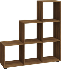 vidaXL - Boekenkast - trapvormig - 107 - cm - bewerkt - hout - bruin - eikenkleur
