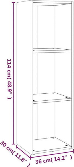 vidaXL - Boekenkast - / - tv-meubel - 36x30x114 - cm - bewerkt - hout - gerookt - eiken