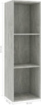 vidaXL - Boekenkast/tv-meubel - 36x30x114 - cm - bewerkt - hout - betongrijs