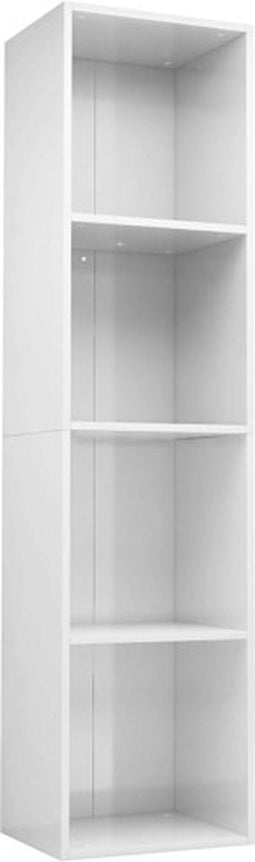 vidaXL - Boekenkast/tv-meubel - 36x30x143 - cm - bewerkt - hout - hoogglans - wit