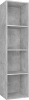 vidaXL - Boekenkast/tv-meubel - 36x30x143 - cm - bewerkt - hout - betongrijs