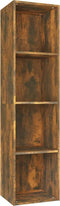 vidaXL - Boekenkast - / - tv-meubel - 36x30x143 - cm - bewerkt - hout - gerookt - eiken