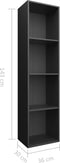vidaXL - Boekenkast/tv-meubel - 36x30x143 - cm - bewerkt - hout - zwart