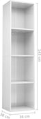 vidaXL - Boekenkast/tv-meubel - 36x30x143 - cm - bewerkt - hout - hoogglans - wit