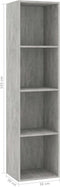 vidaXL - Boekenkast/tv-meubel - 36x30x143 - cm - bewerkt - hout - betongrijs