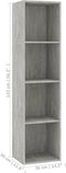 vidaXL - Boekenkast/tv-meubel - 36x30x143 - cm - bewerkt - hout - betongrijs