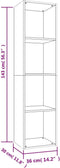 vidaXL - Boekenkast/tv-meubel - 36x30x143 - cm - bewerkt - hout - betongrijs