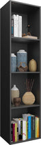 vidaXL - Boekenkast/tv-meubel - 36x30x143 - cm - bewerkt - hout - zwart