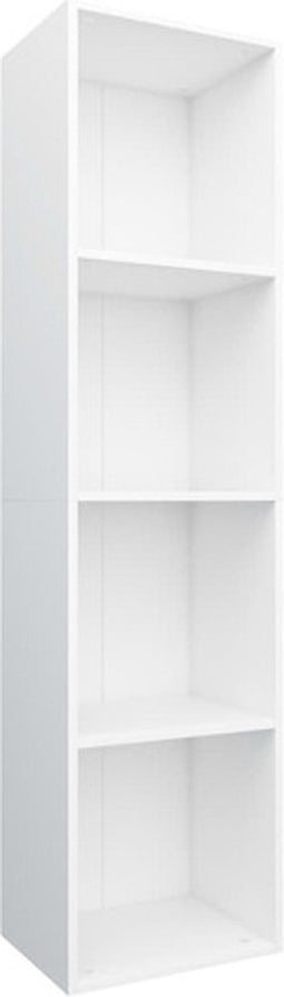 vidaXL - Boekenkast/tv-meubel - 36x30x143 - cm - bewerkt - hout - wit