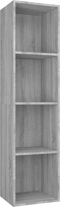 vidaXL - Boekenkast - / - tv-meubel - 36x30x143 - cm - grijs - sonoma - eikenkleurig