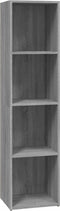 vidaXL - Boekenkast - / - tv-meubel - 36x30x143 - cm - grijs - sonoma - eikenkleurig