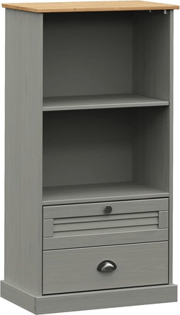 vidaXL - Boekenkast - VIGO - 60x35x114,5 - cm - massief - grenenhout - grijs