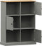 vidaXL - Boekenkast - VIGO - 90x35x114,5 - cm - massief - grenenhout - grijs
